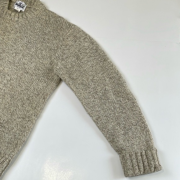 Woolrich Vintage Wool Blend Cable Knit Sweater Size L Women’s Crewneck Beige - Picture 8 of 16
